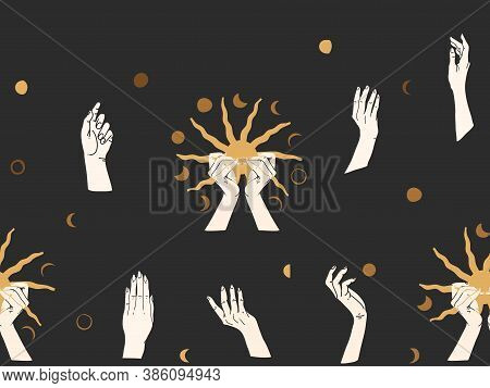 Hand Drawn Vector Abstract Flat Stock Graphic Icon Illustration Sketch Seamless Pattern With Human H