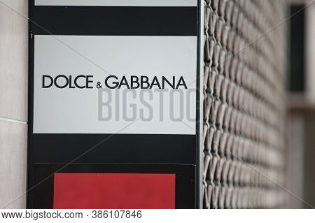 Belgrade, Serbia - May 3, 2020: Dolce & Gabbana Logo In Front Of Their Main Boutique For Belgrade. D