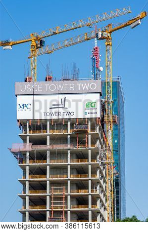 Construction Of Usce Tower Two Office Building In Belgrade, Serbia