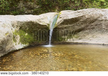 Detail Of Waterfall In Apuseni Mountains At La Gavane