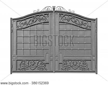 Gates With Ornament. Isolated On White Background.
