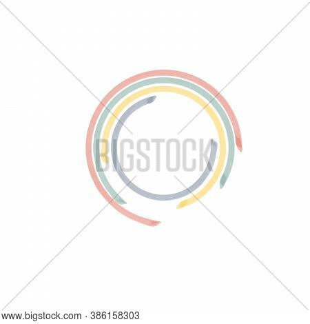 Abstract Technology Watercolor Futuristic Circles. Stock Vector Illustration Isolated On White Backg