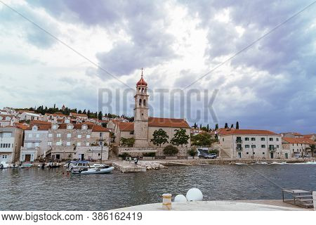 Embankment Of The Town Of Sutivan On The Island Of Brac, Croatia.