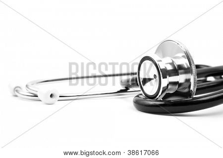 흰색 바탕에 stetoskop