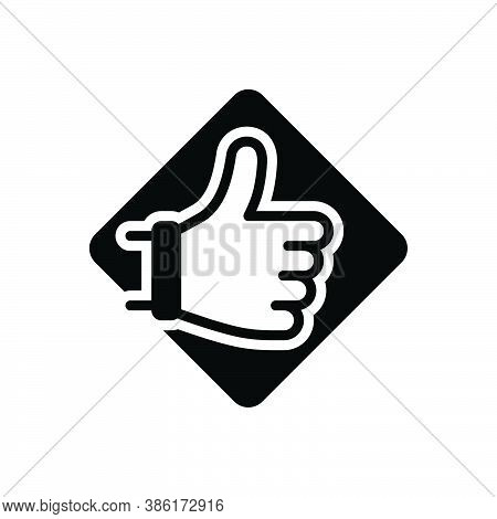 Black Solid Icon For Recommend Like Accept Request Feedback Application Ok Gesture Approving Say-a-g
