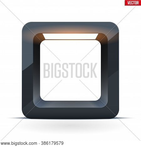 Lightbox With Spotlight. Black Cube For Product Presentation. Softbox For Object Shooting. Vector Il