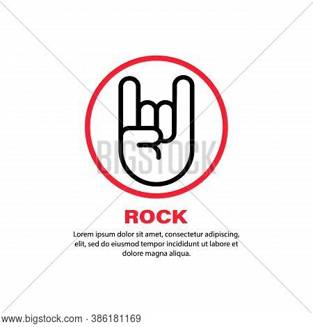 Rock Icon. Heavy Matel. Hand Gesture. Music Concept. Vector On Isolated White Background. Eps 10