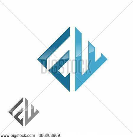 Abstract Letter Ew Symbol Design With Creative Modern Trendy. Simple And Flat Letter Ew Design Templ