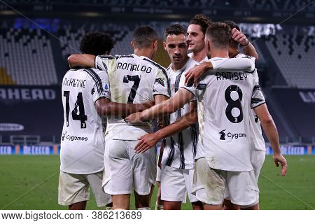 Torino, Italy. 20th September 2020. Italian Serie A. Players  Of Juventus Fc Celebrate After Scoring