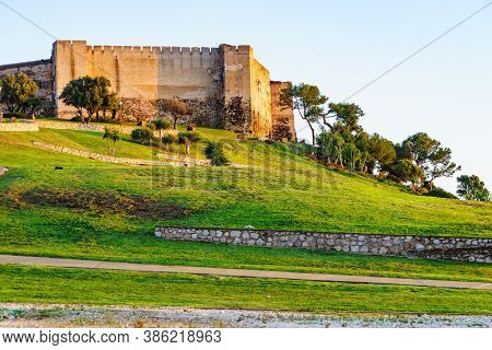 Sohail Castle In Fuengirola, Near Malaga, Andalusia Spain. Tourist Attraction. Holidays On Costa Del