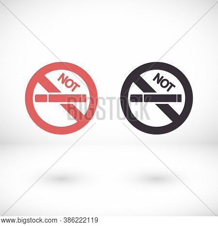 No Smoking Line Vector Icon. Stop Smoke Sign. Vector Icon Hotel Service Symbol. Vector Icon Quality 