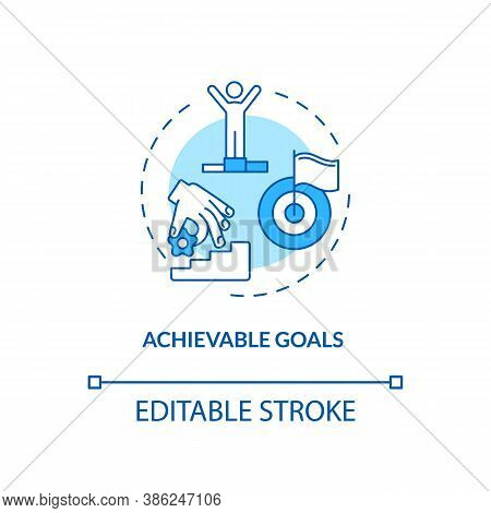 Achievable Goals Concept Icon. Smart Planning Tips. Smart Goals Definition. Communication Upgrade Id