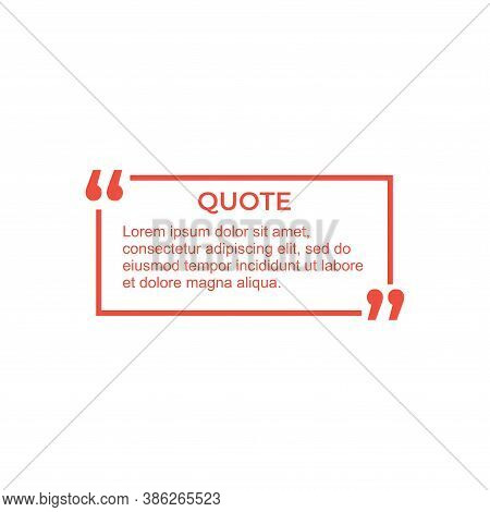 Quote Frame Vector. Quote Icon. Quote Vector. Quote Frame Design. Quote Mockup Design.