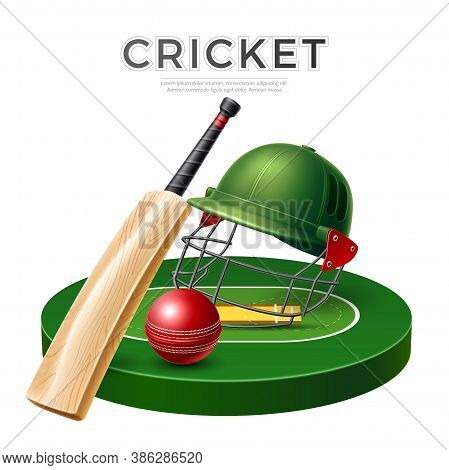 Vector Realistic Cricket Bat Stick Betting Promo