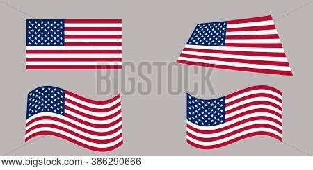 Set Flags United States Of America Usa