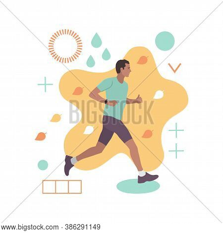 Running Man. Autumn Fashion Abstract Vector Composition
