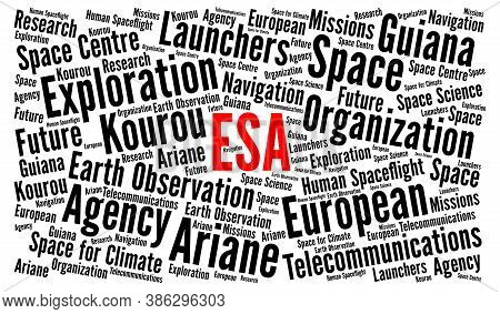 Esa, European Space Agency Word Cloud Illustration