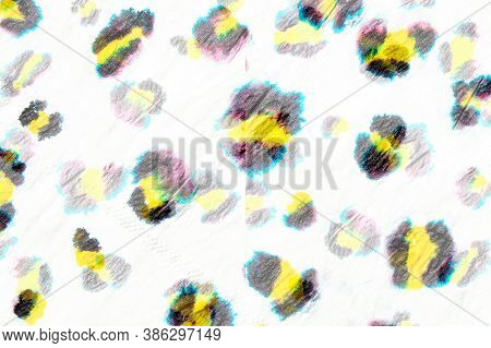 Pattern Leopard. Artistic Luxury Guepard Leather. Handmade Exotic Textile Design. Trendy Zoo African