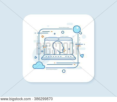 Cough Line Icon. Abstract Vector Button. Coronavirus Symptom Sign. Flu, Sneeze Or Pneumonie Symbol. 