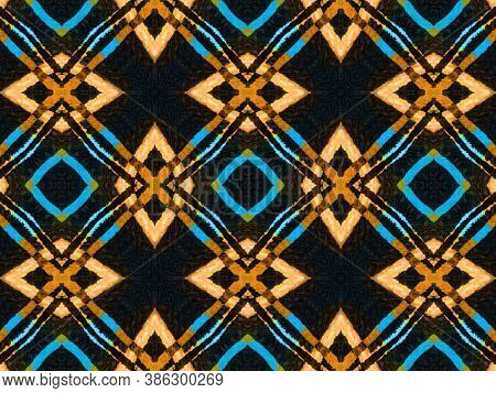 Seamless Zigzag Ikat Print. Tie Dye Style. Ikat Ornament. Ethnic Bohemian Ornamental Native Backgrou
