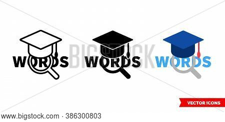 Etymology Icon Of 3 Types Color, Black And White, Outline. Isolated Vector Sign Symbol.