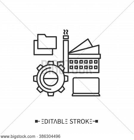 Infrastructure Management Line Icon. Digital Technologies In Modern Management.smart City. Digital S