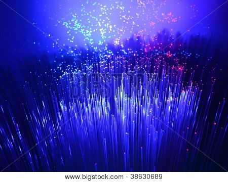 Optische Fasern der Glasfaserkabel. Internet-Technologie