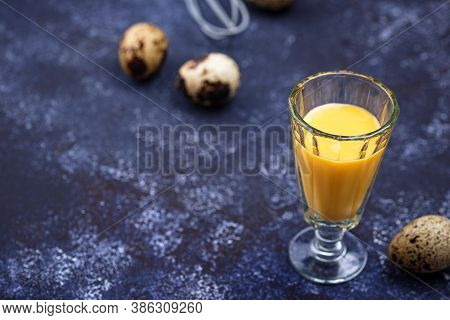 Glass Of Egg Liquor And Quail Eggs