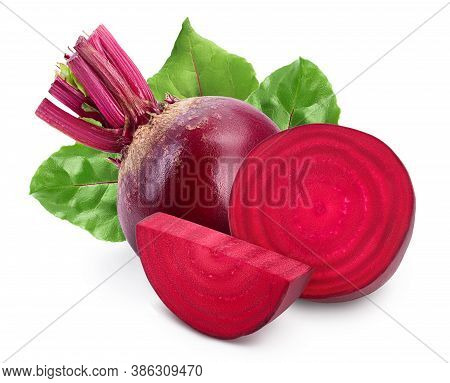 Beetroot Slice Isolated On White Background With Clipping Path And Full Depth Of Field