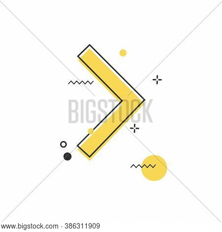 Geometric Arrow In Memphis Style For Web Or Banner. Stock Vector Illustration Isolated On White Back