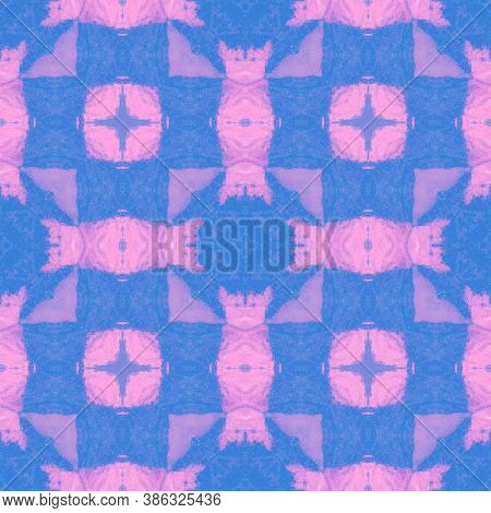 Seamless Ethnic Tie-dye. Artistic Aquarelle Kaleidoscope. Shibori Tile. Ethnic Retro Kaftan. Batik D
