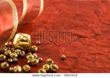 Boże Narodzenie Jingle Bells i wstążki na czerwono