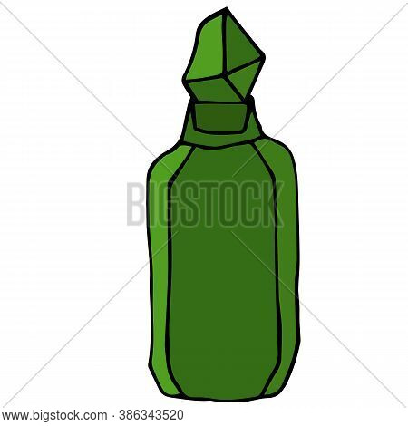 Green Glass Bottle For Perfume Or Oil