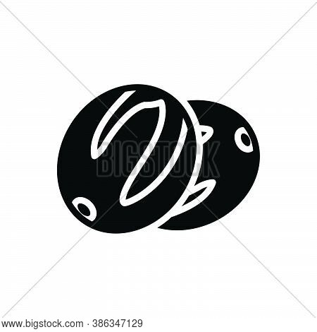 Black Solid Icon For Mace Seed Myristica-fragrans Myristica Condiment Spice Flavor Ingredient