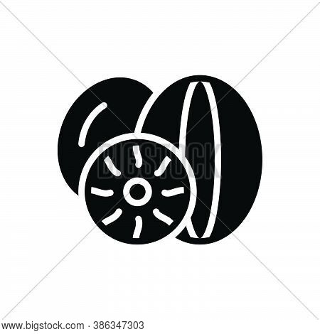 Black Solid Icon For Nutmeg Seed Myristica-fragrans Myristica Condiment Spice Flavor Ingredient