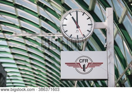Otopeni, Romania - September 21, 2020: Details From The Newly Built Train Station At The Henri Coand