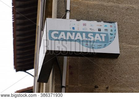 Bordeaux , Aquitaine / France - 08 04 2020 : Canalsat Logo Sign  And Text Of Canal Plus + Television