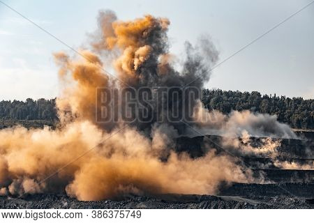 Explosive Works On Open Pit Coal Mine Industry