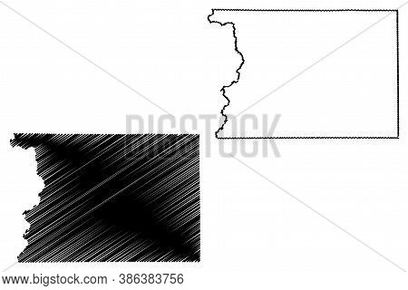 Sioux County, Iowa (u.s. County, United States Of America, Usa, U.s., Us) Map Vector Illustration, S