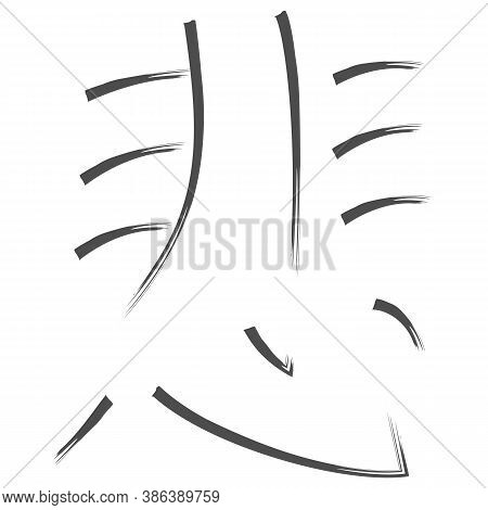 Japanese Calligraphy Vector Character For Sad - Hi, Kanashii