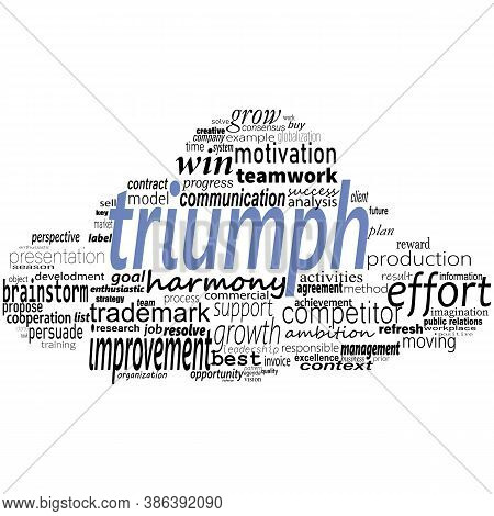 Cloud Shape With Business Concept Words Isolated On White Background. Easy Manipulation And Custom C