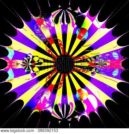 Abstract Image Of The Board For The Game Of Darts. Bright Impressionistic Perception Of The Goal. Fr