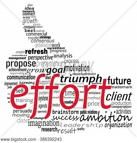 Thumbs Up Shape With Business Concept Words Isolated On White Background. Easy Manipulation And Cust