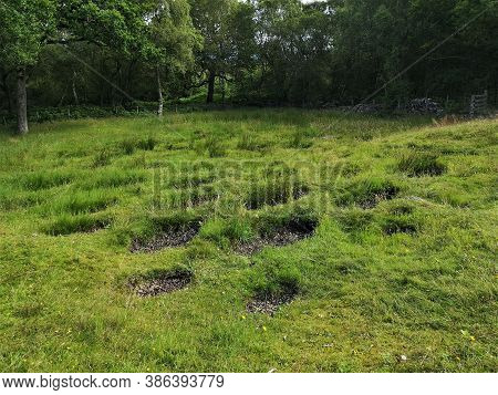 A View Of The Remains Of The Medieval Roman Fort On The Antonine Wall At Rough Castle In Scotland Ne