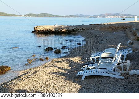 Sunny Morning On The Sea Beach Zablace In Croatia