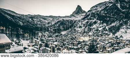 amazing view of Matterhorn peak from Zermatt