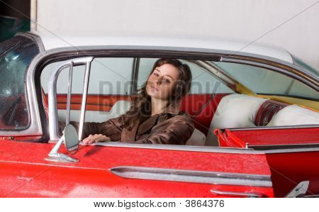 Tyttö pyörän Retrocar