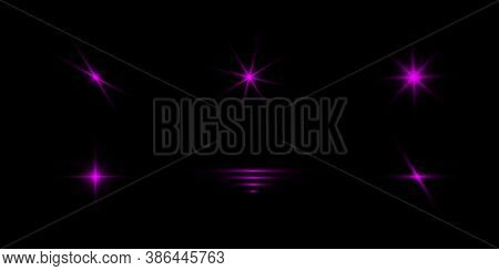 Glare Set In Purple On A Black Background