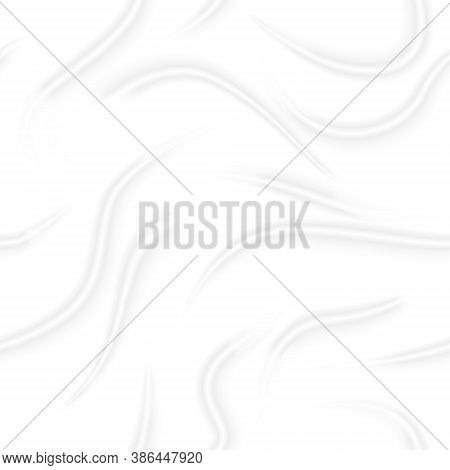 Folds On The Cloth. White Background. Seamless Pattern.