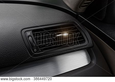Air Duct Grille Or Heater Or Air Conditioner Deflector In The Front Panel Of The Car.